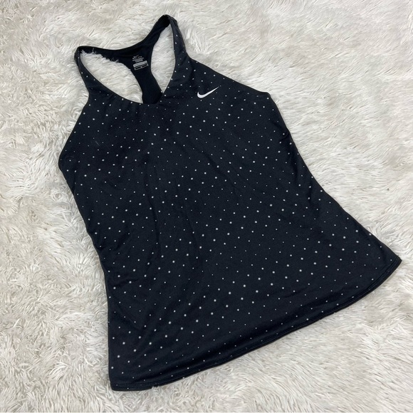 Nike Womens Advantage Printed Tank - Black/Ivory - Size Medium - Picture 1 of 9
